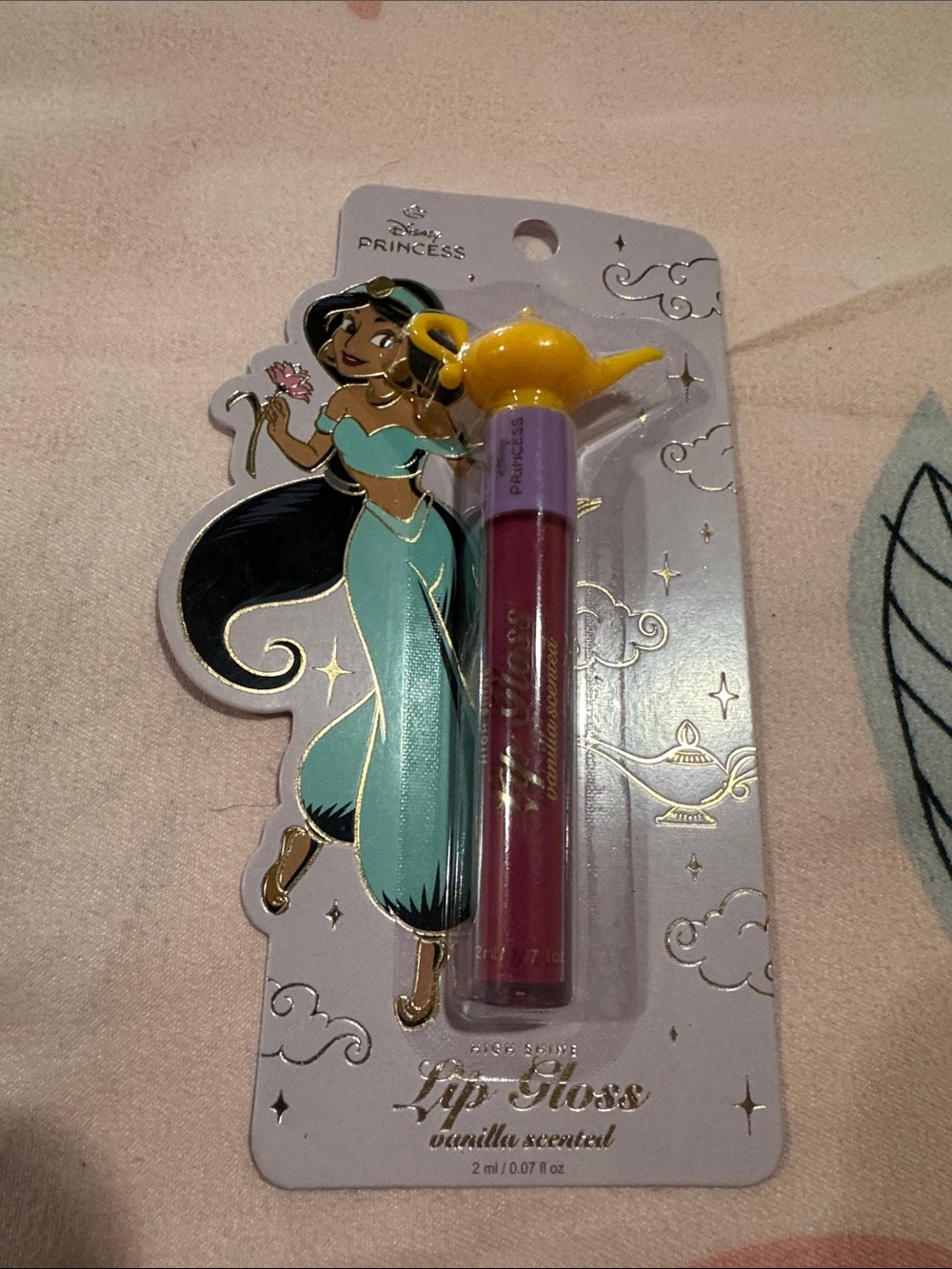 Disney Princess Jasmine Lip Gloss – Magenta with Yellow Genie Cap